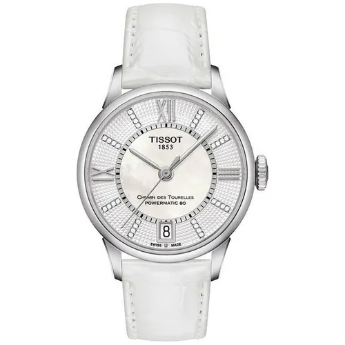 Đồng hồ - Đồng Hồ Nữ Tissot T099.207.16.116.00 Chemin Des Tourelles White Dial Leather Màu Trắng L - Vua Hàng Hiệu
