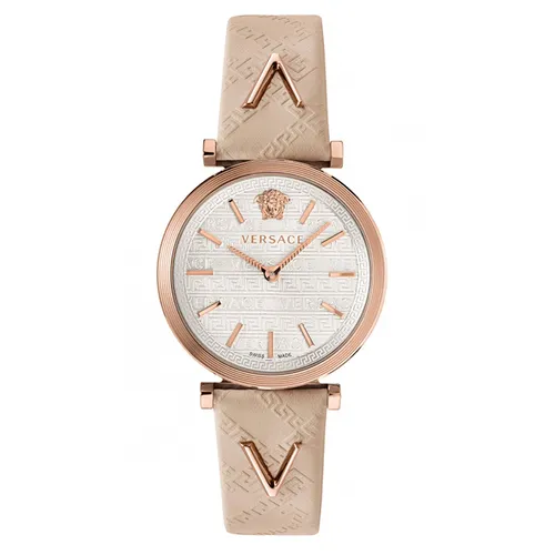 Đồng hồ - Đồng Hồ Nữ Versace V-Twist Light Rose Gold Watch 36mm VELS00419 Màu Trắng Be - Vua Hàng Hiệu