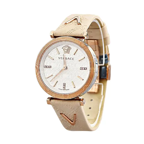 Đồng hồ - Đồng Hồ Nữ Versace V-Twist Light Rose Gold Watch VELS02019 Kim Cương Màu Trắng Be - Vua Hàng Hiệu