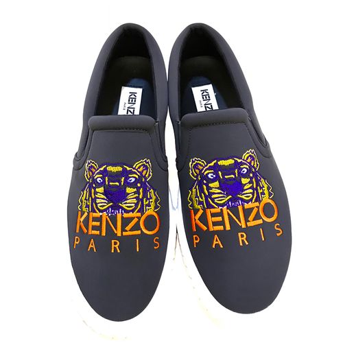 Giày Slip On Kenzo Tiger Paris Màu Xanh Xám Size 40