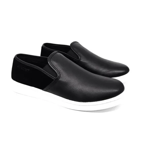 Neil Barrett Da cao cấp - Giày Slip On Neil Barrett Leather Textile Lining Màu Đen Size 39 - Vua Hàng Hiệu