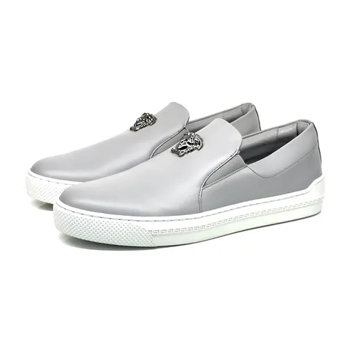 Giày Slip On Versace DSU8153S Màu Xám Bạc Size 39
