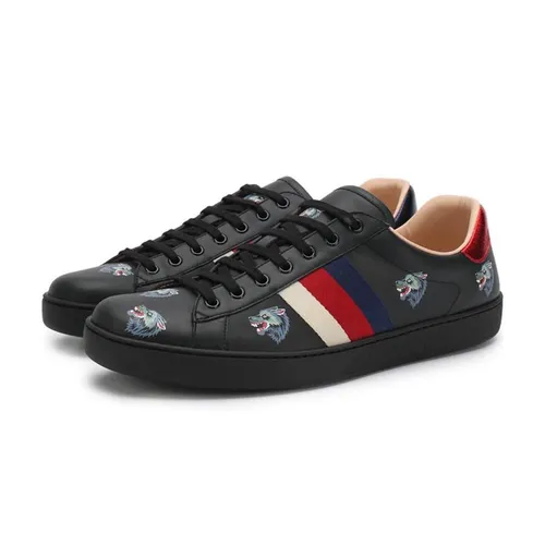 Giày - Giày Sneaker Nam Gucci Men's Ace Trainers Black 386750 Màu Đen Size 6 - Vua Hàng Hiệu