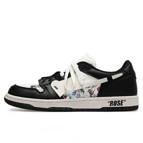 Cat & Sofa - Giày Sneaker Unisex Cat & Sofa Custom Casual Skateboarding "Rose" Black Màu Đen Trắng Size 41 - Vua Hàng Hiệu