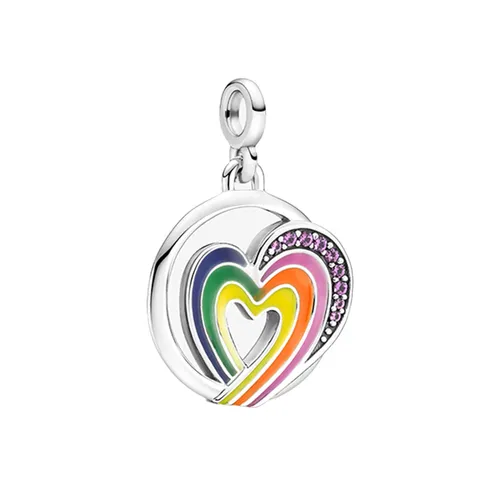 Hạt Vòng Charm Nữ Pandora Me Heart-Shaped Silver In Pink Color 791793C01 Phối Màu - Trang sức - Vua Hàng Hiệu