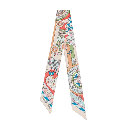 Khăn Nữ Hermès Les Murmures De La Foret Twilly Beige Rose / Rose / Bleu Phối Màu