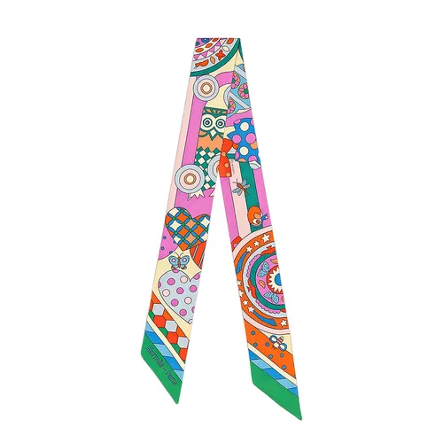 Khăn Nữ Hermès Les Murmures De La Foret Twilly Vert / Cyclamen / Multicolore Phối Màu