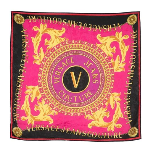 Versace Khăn phụ kiện - Khăn Nữ Versace Jeans Couture Barroco-Print Silk Scarf 75HA7H10ZG201 Màu Hồng Đen - Vua Hàng Hiệu