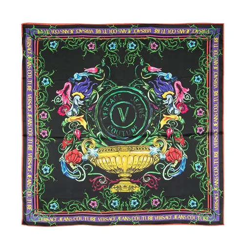 Versace Khăn phụ kiện - Khăn Nữ Versace Jeans Couture Logo Print Detail Scarf 74HA7H02ZG152M09 Màu Đen - Vua Hàng Hiệu
