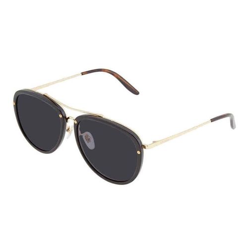 Kính Mát Nam Gucci Grey Aviator Sunglasses GG0662S 001 56 Màu Xám Vàng
