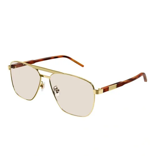 Kính Mát Nam Gucci Yellow Navigator Men's Sunglasses GG1164S 003 Màu Vàng/ Havana