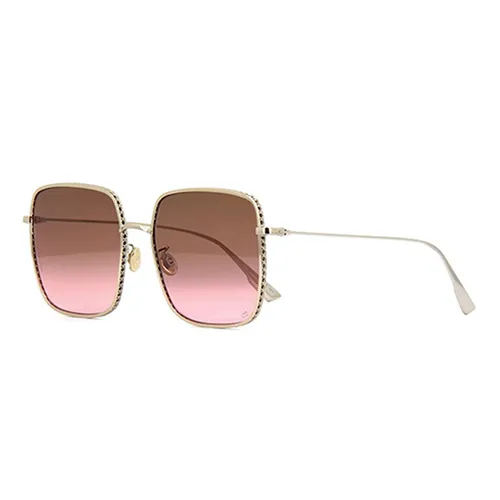 Kính Mát Nữ Christian Dior Diorbydior 3F (3YG86) Pale Gold/Brown Red Shaded Sunglasses Màu Nâu Đỏ