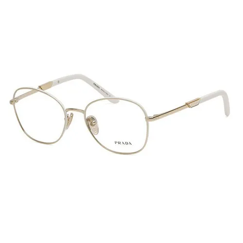 Kính Mắt Cận Unisex Prada Glasses VPR64Y 09U-1O1 Gold White Màu Vàng Trắng