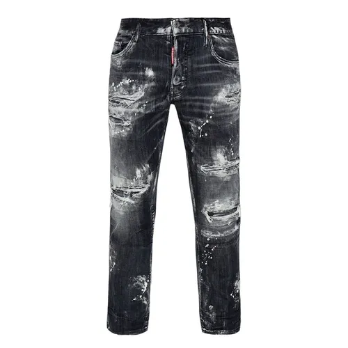 Thời trang Xám đen Quần jeans Vải denim - Quần Jean Nam Dsquared2 Dark Grey Destroyed Wash Skater Skinny S74LB1325 S30503 900 Màu Xám Đen - Vua Hàng Hiệu