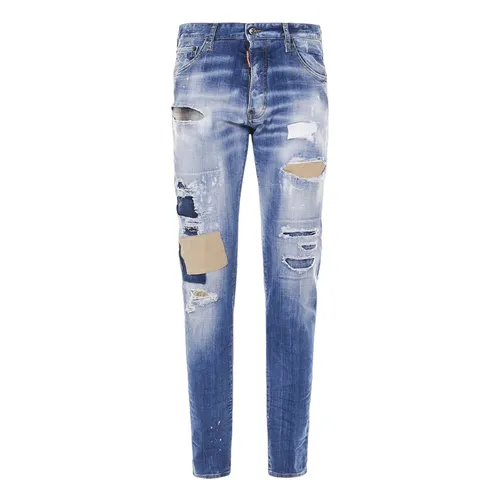 DSquared2 Nam Xanh nhạt - Quần Jean Nam Dsquared2 Light Blue Bleach Effect Cool Guy Fit S71LB1025 S30342 Màu Xanh Nhạt - Vua Hàng Hiệu