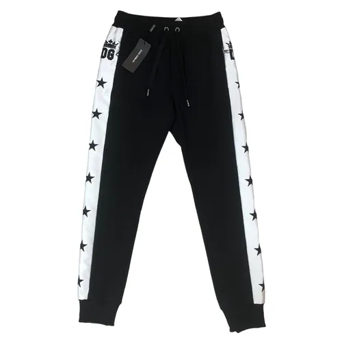 Quần Jogger Nam Dolce & Gabbana D&G Joggers Sweatpants GYPJAZFU7DUN0000 Màu Đen Trắng Size 44