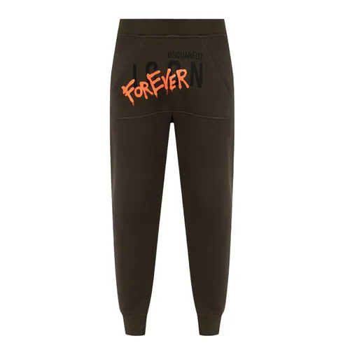 Thời trang DSquared2 Nam Quần Jogger Vải nỉ cao cấp - Quần Jogger Nam Dsquared2 Green With Logo ICON Forever Printed S79KA0026 S25516 079 Màu Xanh - Vua Hàng Hiệu