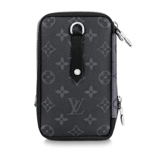 Túi Đeo Chéo Louis Vuitton LV Double Phone Pouch M69534 Màu Xám Đen - Túi xách - Vua Hàng Hiệu