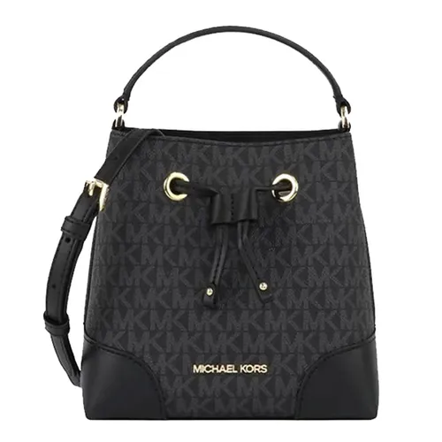 Túi Đeo Chéo Nữ Michael Kors MK Mercer Small Logo Bucket Bag 35F2GM9M1B Màu Đen - Túi xách - Vua Hàng Hiệu