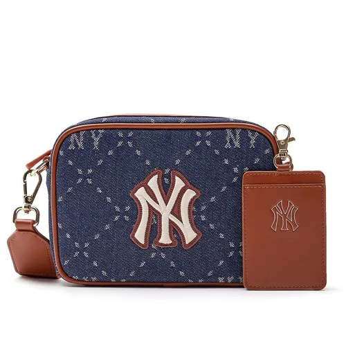 MLB Korea - Túi Đeo Chéo MLB Monogram JQD New York Yankees 7ACRMD83N - 50NYS Màu Xanh Denim - Vua Hàng Hiệu