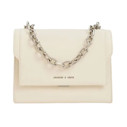 Túi Đeo Chéo Nữ Charles & Keith CNK Front Flap Chain Handle Crossbody Bag Cream 80701349 Màu Kem