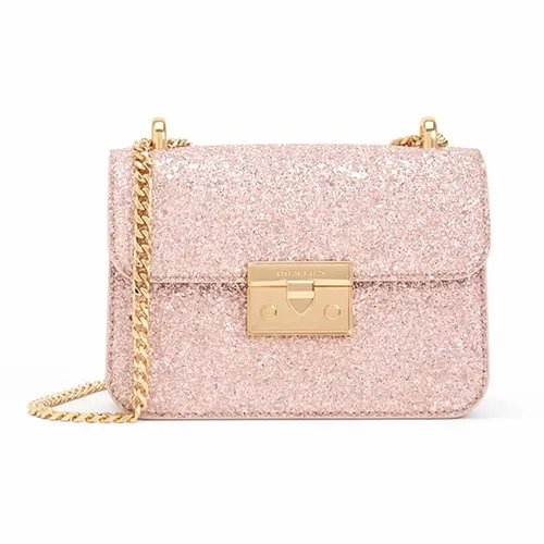 Túi Đeo Chéo Nữ Charles & Keith CNK Glittered Push-Lock Chain-Handle Bag Blush CK2-80701360-1 Màu Hồng