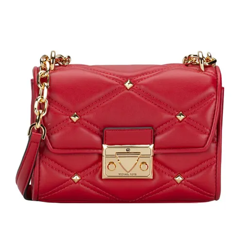 Túi Đeo Chéo Nữ Michael Kors MK Bolsa Tranversal Serena Nappa Pequena 35F2GNRC6I Màu Đỏ - Túi xách - Vua Hàng Hiệu