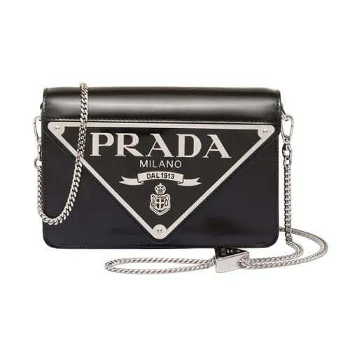 Túi xách Prada - Túi Đeo Chéo Nữ Prada Brushed Leather Shoulder Bag Màu Đen - Vua Hàng Hiệu