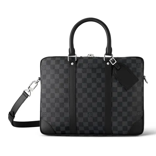 Cặp Xách Tay Nam Louis Vuitton LV Porte-Documents Voyage PM N40445 Màu Đen - Túi xách - Vua Hàng Hiệu