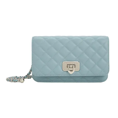 Túi Đeo Vai Nữ Charles & Keith CNK Cressida Quilted Push-Lock Clutch Slate Blue 70160131 Màu Xanh