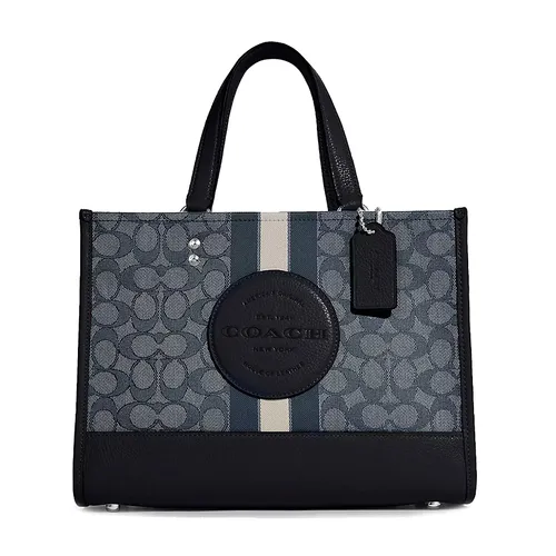 Túi Tote Coach 30 Dempsey Carryall In Signature Jacquard With Stripe And Coach Patch Màu Xanh Navy