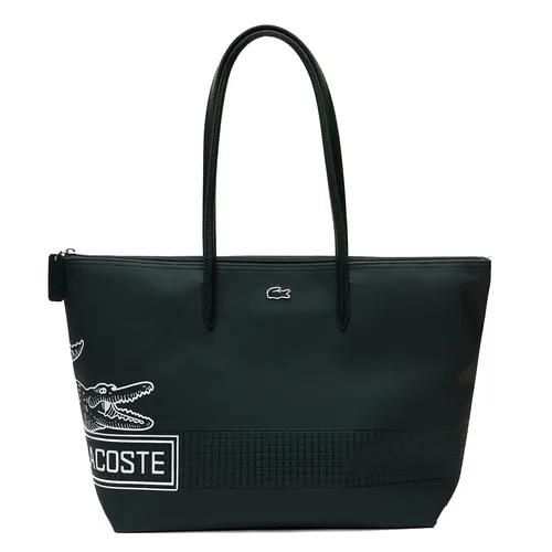 Túi Tote Nữ Lacoste Women’s NF4243SJ K49 Large Contrast Print Màu Xanh Rêu