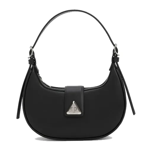 Túi Xách Nữ Charles & Keith CNK Trice Metallic Accent Belted Shoulder Bag Noir 50271205 Màu Đen