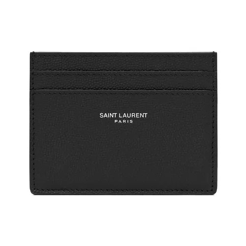 Ví Đựng Thẻ Yves Saint Laurent YSL Credit Card Case In Grain De Poudre Embossed Leather 375946BTY0N1000 Màu Đen