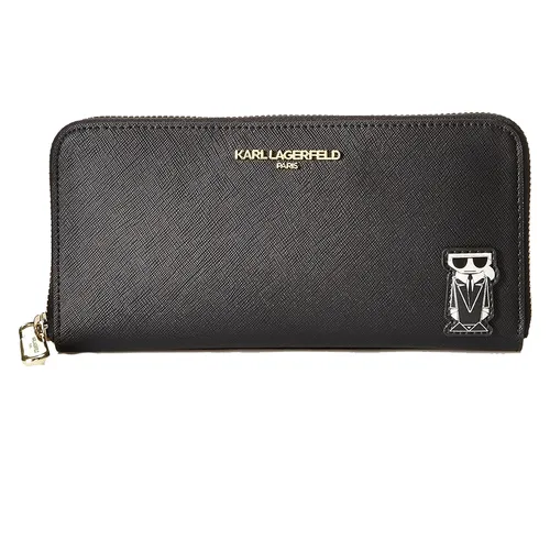Túi xách - Ví Nữ Karl Lagerfeld Paris Maybelle Women's Zip Wallet LH9QU5AV 2BU Màu Đen - Vua Hàng Hiệu