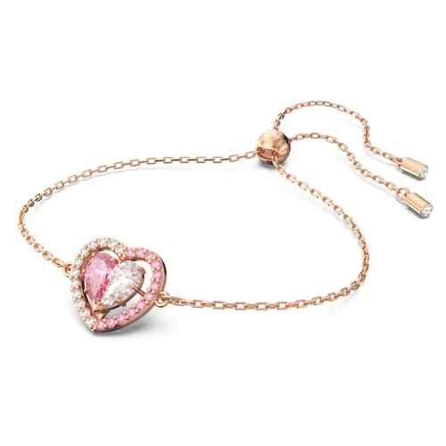 Vòng Đeo Tay Nữ Swarovski Gema 520 Bracelet Heart Pink/ Rose Goald Plated 5653012 Màu Vàng Hồng