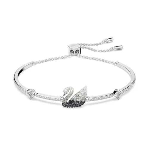 Vòng Đeo Tay Nữ Swarovski Iconic Swan Bracelet Swan, Black, Rhodium Plated 5614119 Màu Bạc - Trang sức - Vua Hàng Hiệu