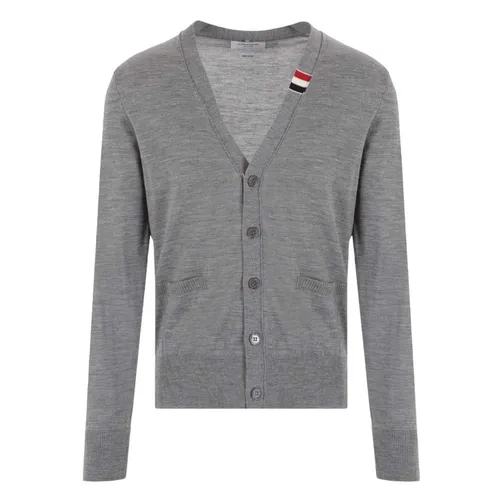 Áo Cardigan Nam Thom Browne Grey Merino Wool V-neck MKC489AY1014055 Màu Xám Size 3 - Thời trang - Vua Hàng Hiệu