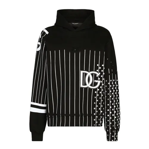 Dolce & Gabbana Áo Hoodie - Áo Hoodie Nam Dolce & Gabbana D&G Printed Technical Jersey Hoodie G9UP0TG7C9V Màu Đen Size 44 - Vua Hàng Hiệu