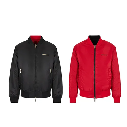 Áo Khoác Bomber Nam Armani Exchange Reversible Nylon Jacket Hai Mặt 3RZB38ZNUBZ12253 Màu Đen/Đỏ Size 46