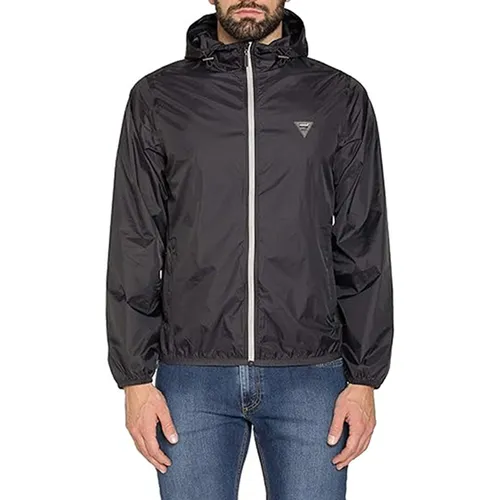 Áo Khoác Gió Nam Carrera Jeans Pocket Windproof Jacket With Zip And Hood 407A1418X_899 Màu Đen Size M