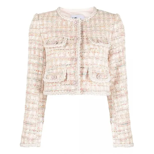 Áo Khoác Nữ Self-Portrait Pink Sequin Boucle Jacket Màu Hồng Nhạt Size 6UK - Thời trang - Vua Hàng Hiệu