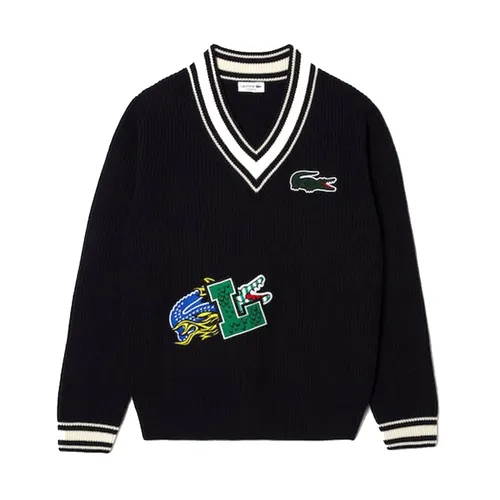 Áo Len Nam Lacoste Holiday Comic Badge Striped V-Neck AH0735 Màu Xanh Navy Size 4 - Thời trang - Vua Hàng Hiệu