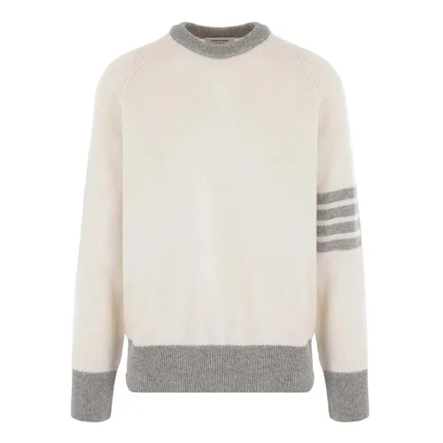 Thời trang - Áo Len Nam Thom Browne White With 4-Bar Printed MKA467AY1026100 Màu Trắng - Vua Hàng Hiệu
