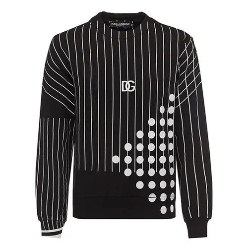Áo Nỉ Nam Dolce & Gabbana D&G Sweatshirt With A Print G9OW6T G7C9Q.S9000_46_222_2 Màu Đen Trắng - Thời trang - Vua Hàng Hiệu