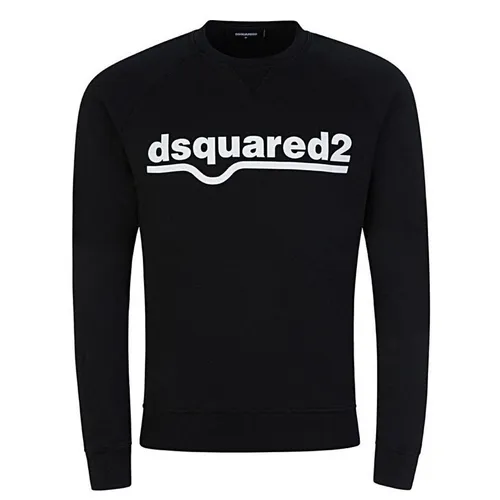 Áo Nỉ Nam Dsquared2 Classic Raglan Fit Logo Black Sweatshirt S74GU0460 S25030 900 Màu Đen