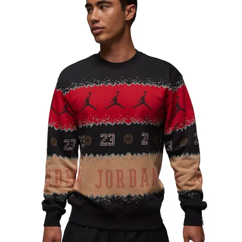 Nike Áo nỉ - Áo Nỉ Nam Nike Jordan Essentials Holiday Men's Fleece Crew FD7464-687 Phối Màu Đen Size S - Vua Hàng Hiệu