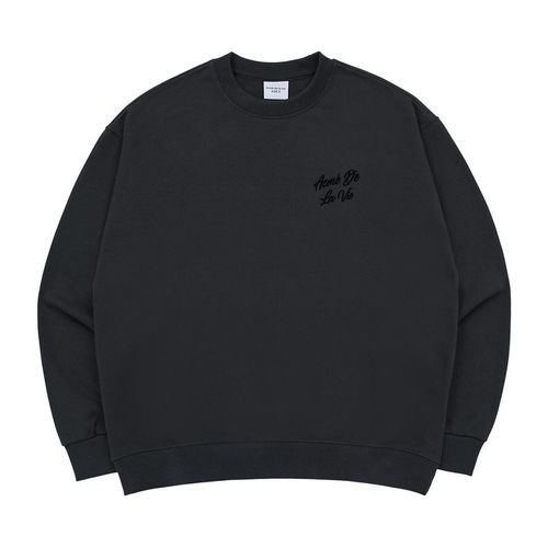 Áo Nỉ Sweater Acmé De La Vie ADLV  Script Logo Printing Sweat Shirt Charcoal Màu Than Chì