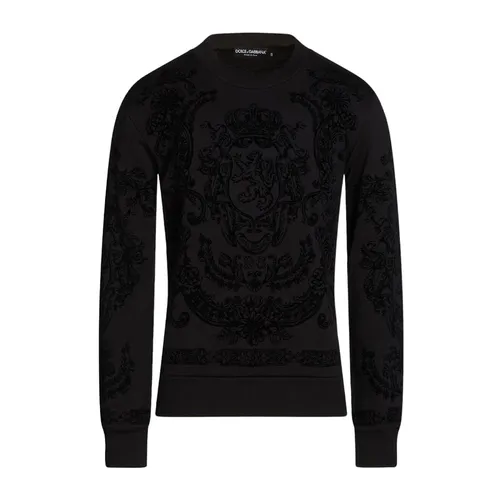 Áo Nỉ Sweater Nam Dolce & Gabbana  D&G Cotton-Blend Terry Sweatshirt G9OW6TG7VCGN0000 Màu Đen Size 44