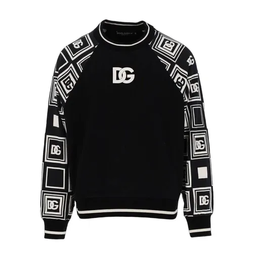 Áo Nỉ Sweater Nam Dolce & Gabbana  D&G Jersey Raglan Sweatshirt G9SY5TG7I6W Màu Đen Size 46